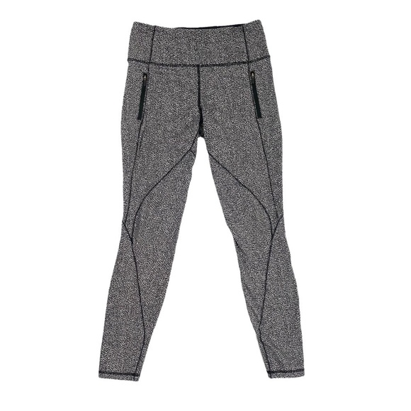 lululemon athletica Pants - Lululemon Run It Out Tight Power Luxtreme Ripple Jacquard Black White SZ 8